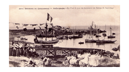 Lancement du bateau de sauvetage de Trévignon en 1907