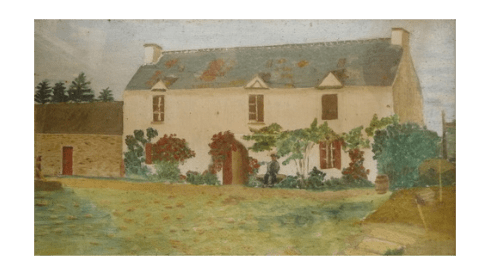 Manoir de Kervren (Trégunc) peint par Edouard Martin en 1932