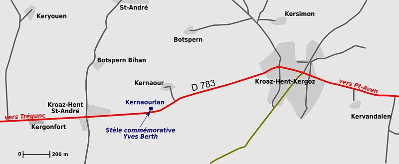 Plan de situation de l’attaque de Kernaourlan