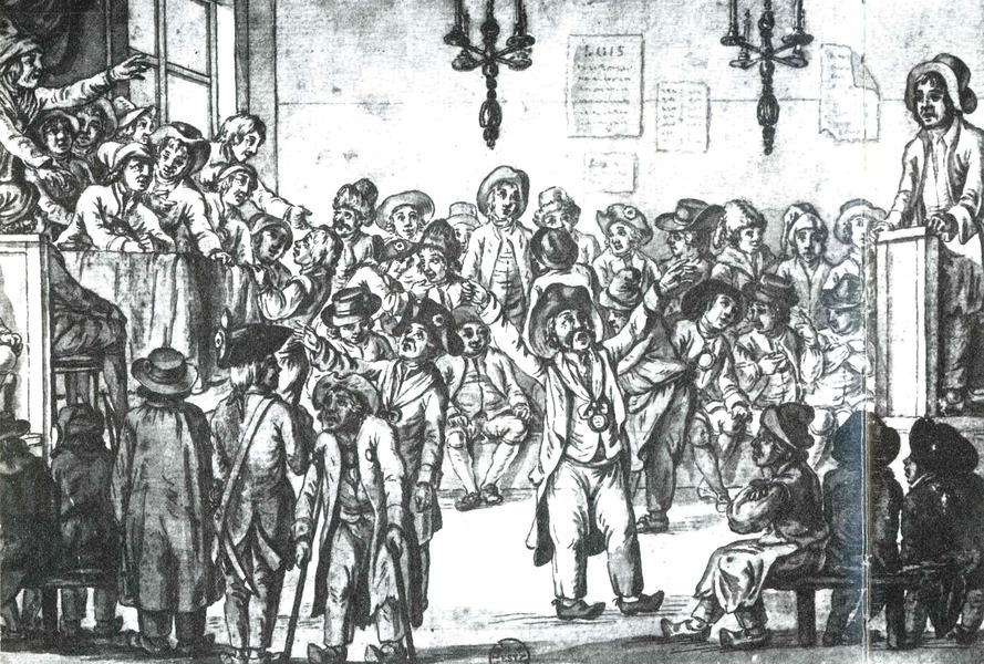 Scène pittoresque reflétant assez bien l’ambiance d’une réunion en 1789