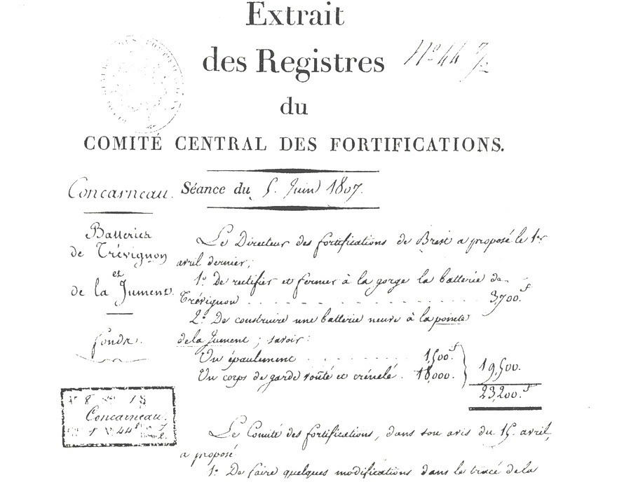 Registre du comité central des fortifications
