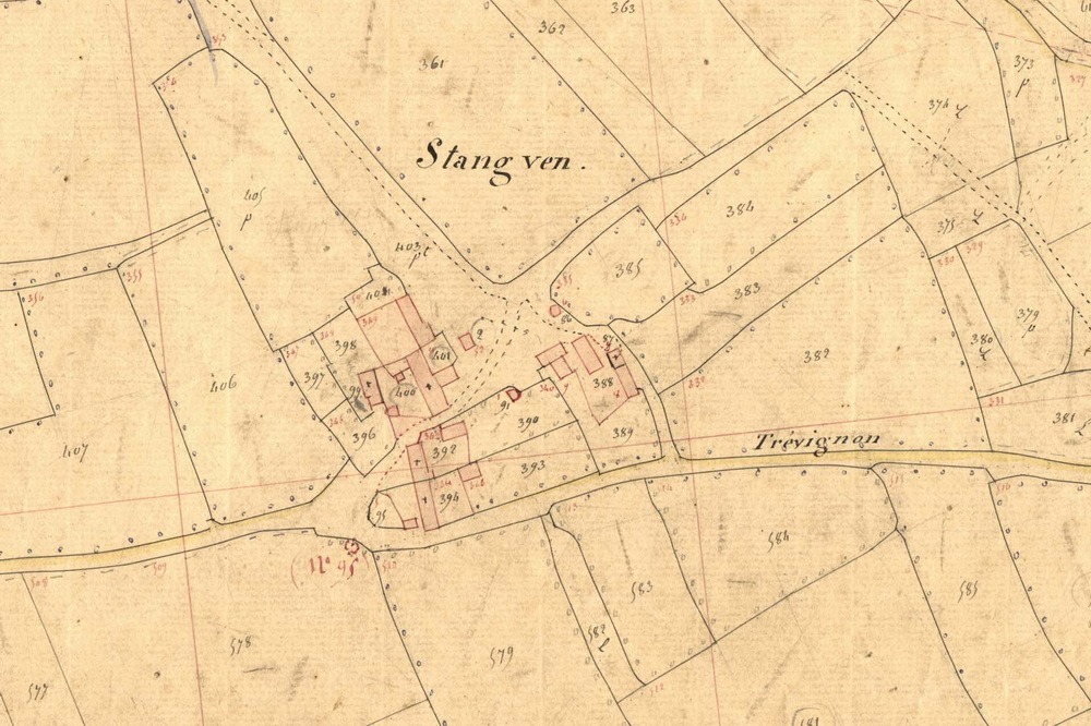 Cadastre de 1845, Stangven, village et ancien manoir (AD29)