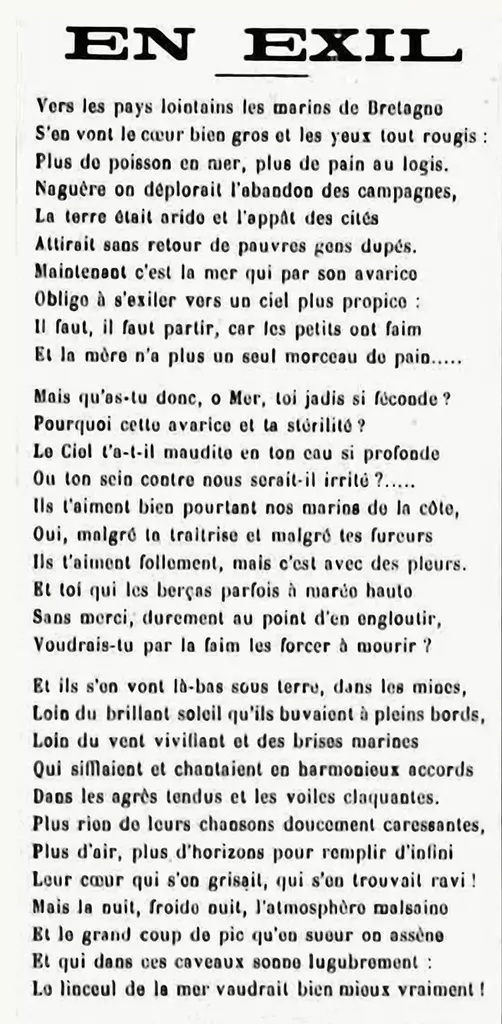 Extrait d'un texte de Marguerite Deschamps paru dans Le Progrès du Finistère du 1er nov. 1907